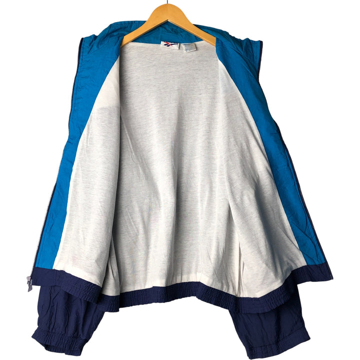 90'S Reebok nylon jacket, men's XL size, vintage Nylon navy blue type Vintage Second Hand