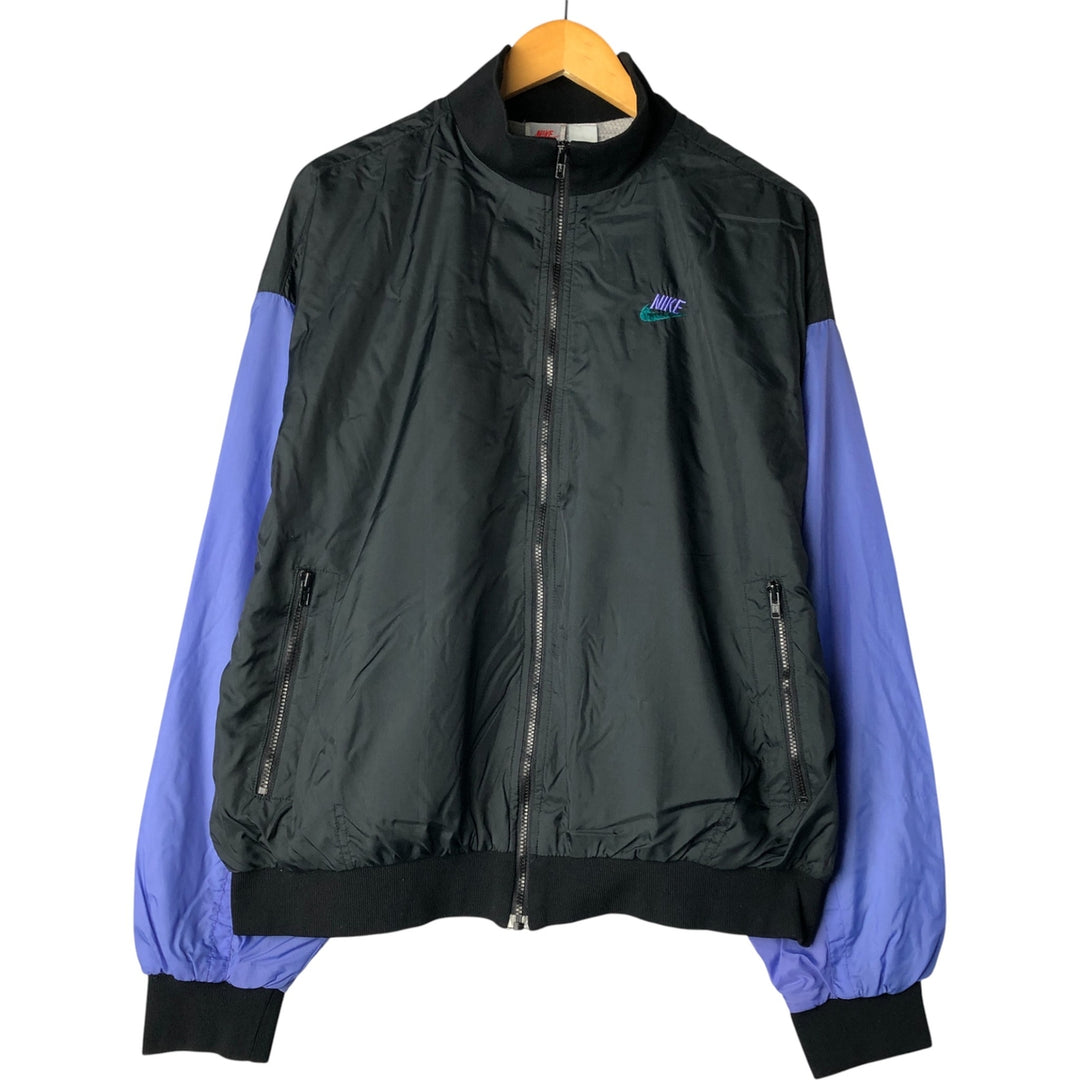 90'S Nike Silver Tag Back Logo Windbreaker Men's Size L unclear black type Vintage Second Hand