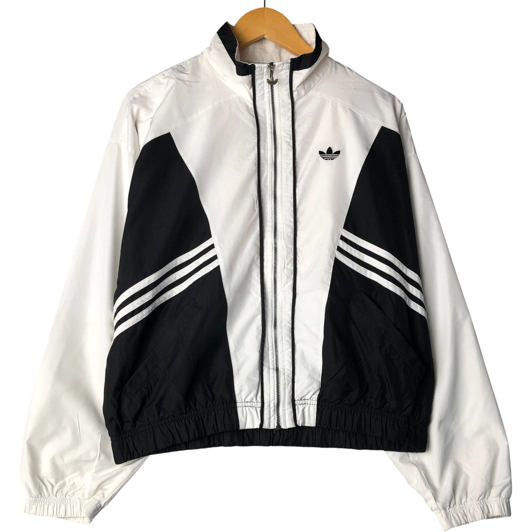 Vintage 80s-90'S Adidas back logo windbreaker, size M, men's polyester white type Vintage Second Hand