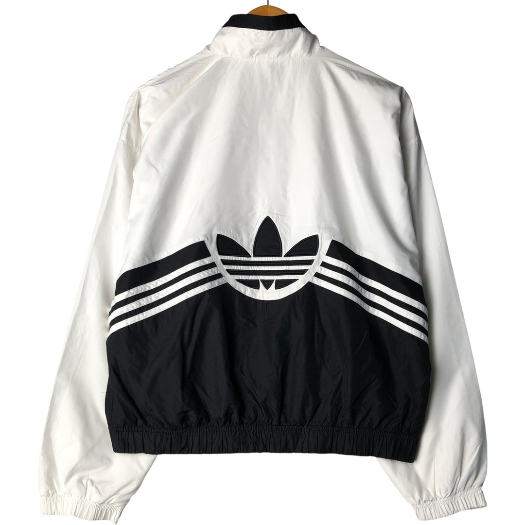 Vintage 80s-90'S Adidas back logo windbreaker, size M, men's polyester white type Vintage Second Hand