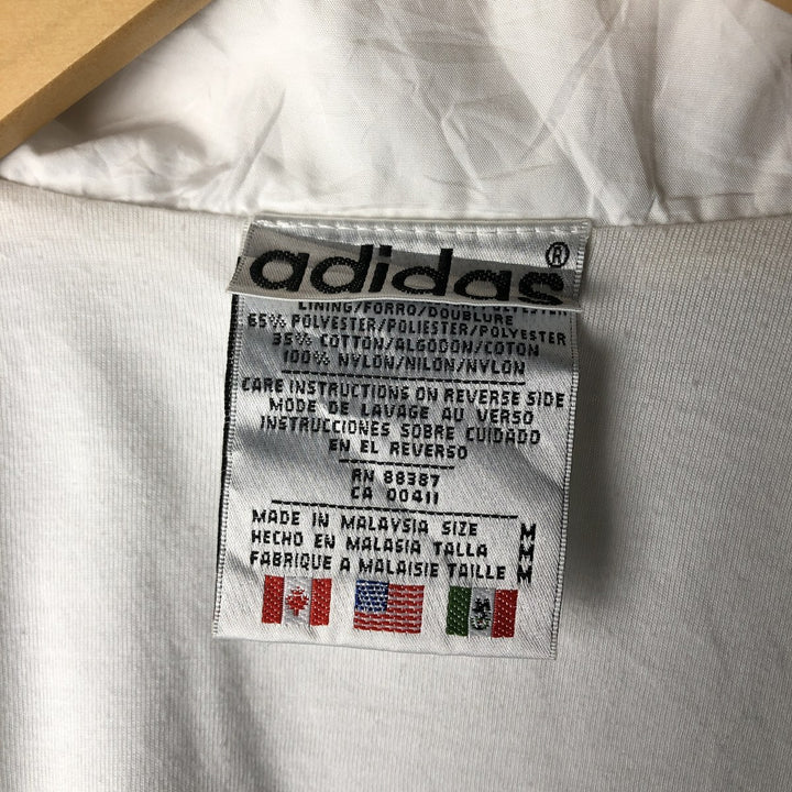 Vintage 80s-90'S Adidas back logo windbreaker, size M, men's polyester white type Vintage Second Hand