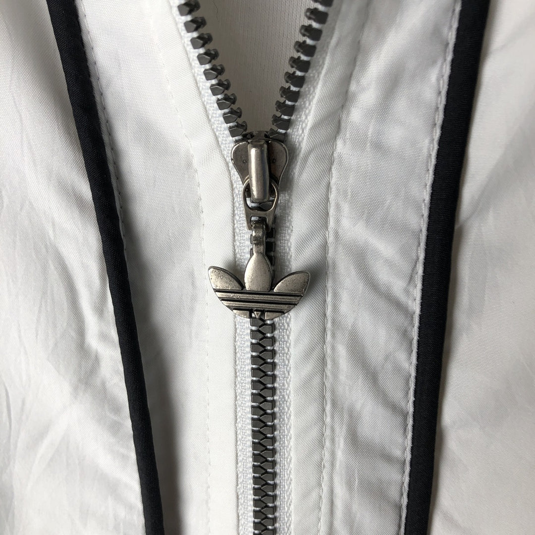 Vintage 80s-90'S Adidas back logo windbreaker, size M, men's polyester white type Vintage Second Hand