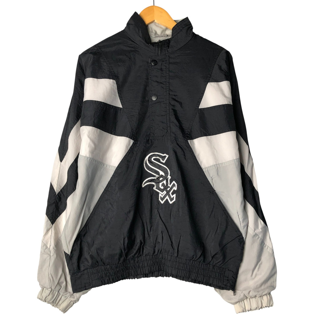 Starter MLB Chicago White Sox Half-Zip Nylon Pullover, Men's Size XL Nylon black type Vintage Second Hand