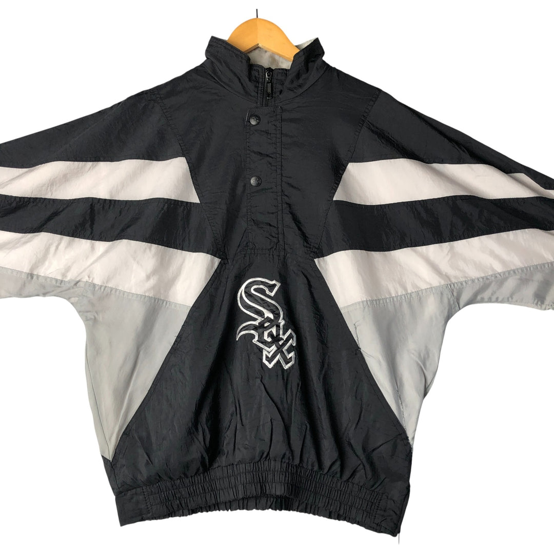 Starter MLB Chicago White Sox Half-Zip Nylon Pullover, Men's Size XL Nylon black type Vintage Second Hand