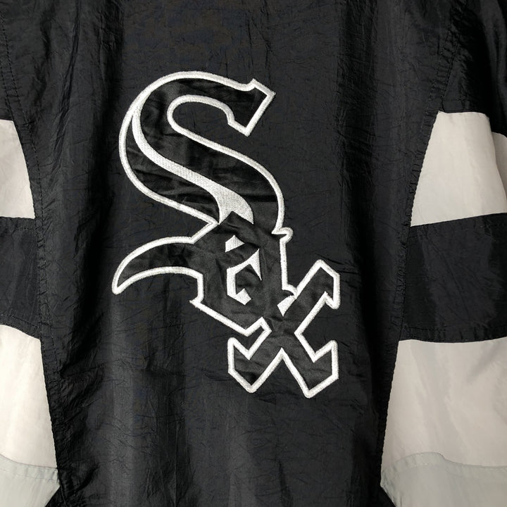 Starter MLB Chicago White Sox Half-Zip Nylon Pullover, Men's Size XL Nylon black type Vintage Second Hand