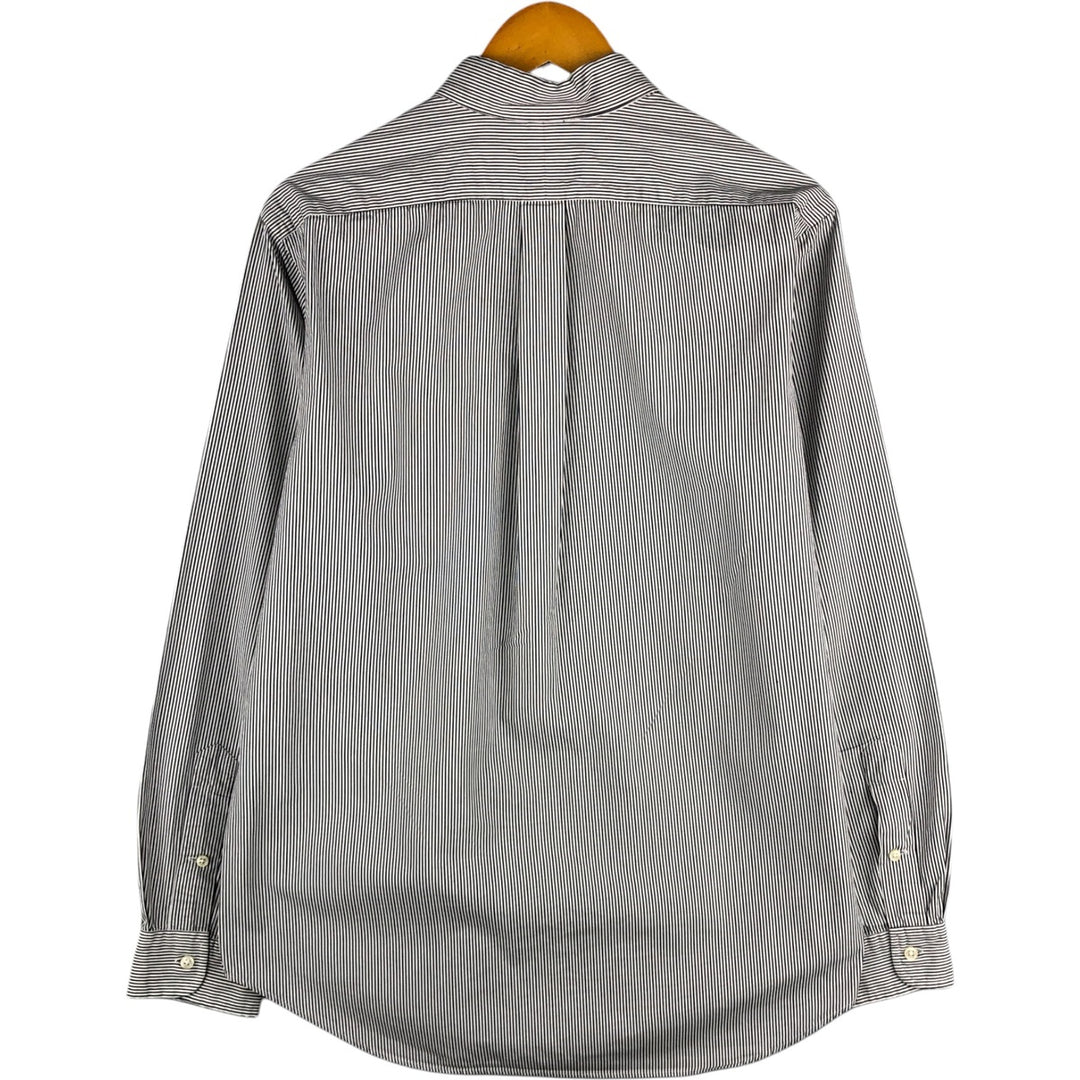 Ralph Lauren long sleeve button down striped shirt, men's size L cotton white type Vintage Second Hand