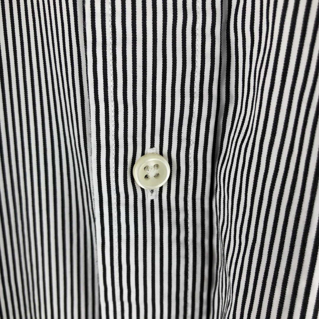 Ralph Lauren long sleeve button down striped shirt, men's size L cotton white type Vintage Second Hand