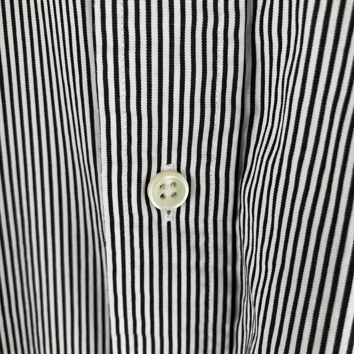 Ralph Lauren long sleeve button down striped shirt, men's size L cotton white type Vintage Second Hand