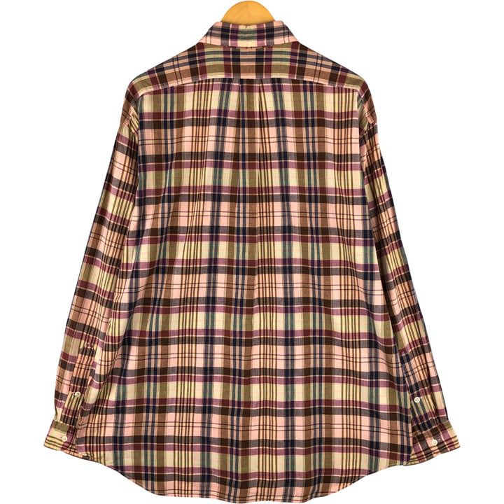 Ralph Lauren BLAKE long sleeve button down check shirt, men's XL size cotton pink type Vintage Second Hand