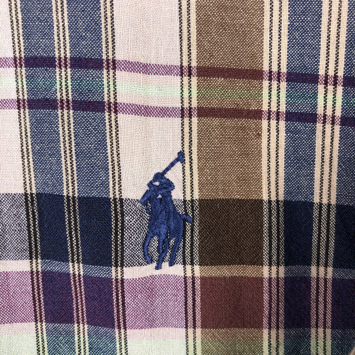 Ralph Lauren BLAKE long sleeve button down check shirt, men's XL size cotton pink type Vintage Second Hand