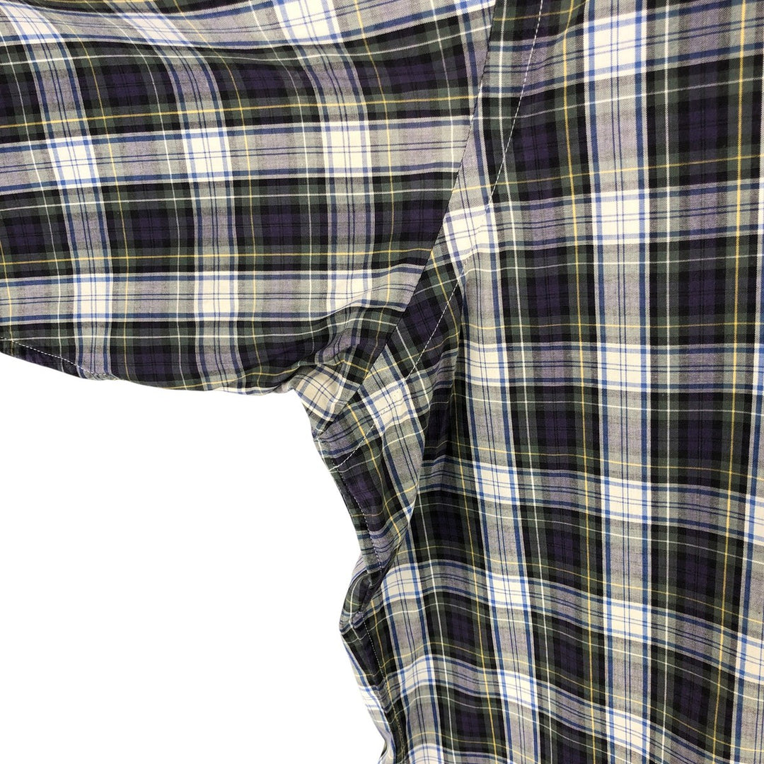 Ralph Lauren BLAKE long sleeve button down check shirt, men's size L cotton navy blue type Vintage Second Hand