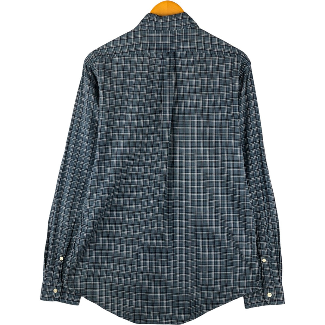 Ralph Lauren long sleeve button down check shirt, men's size M cotton Blue type light blue Vintage Second Hand