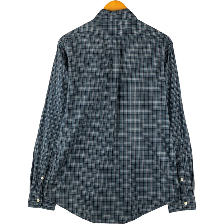 Ralph Lauren long sleeve button down check shirt, men's size M cotton Blue type light blue Vintage Second Hand