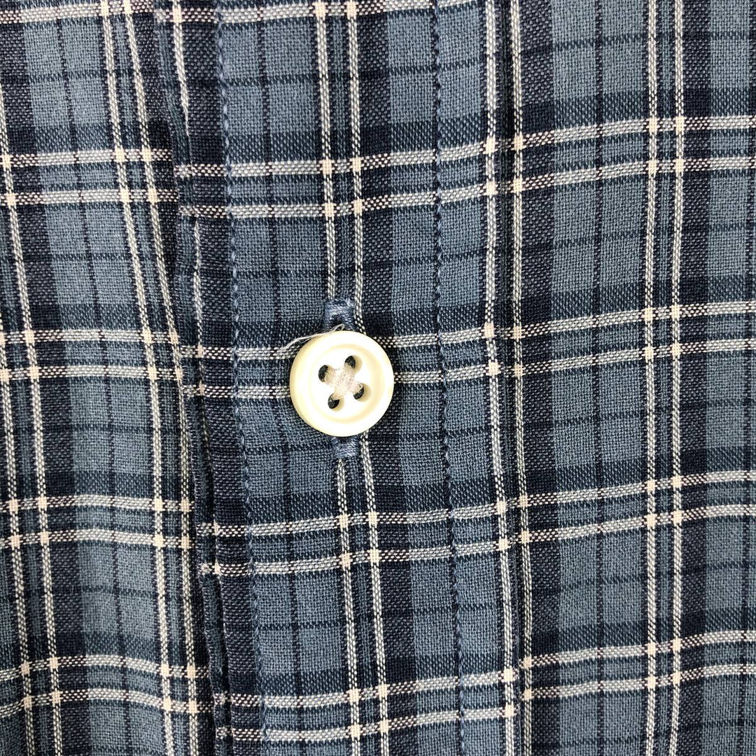 Ralph Lauren long sleeve button down check shirt, men's size M cotton Blue type light blue Vintage Second Hand