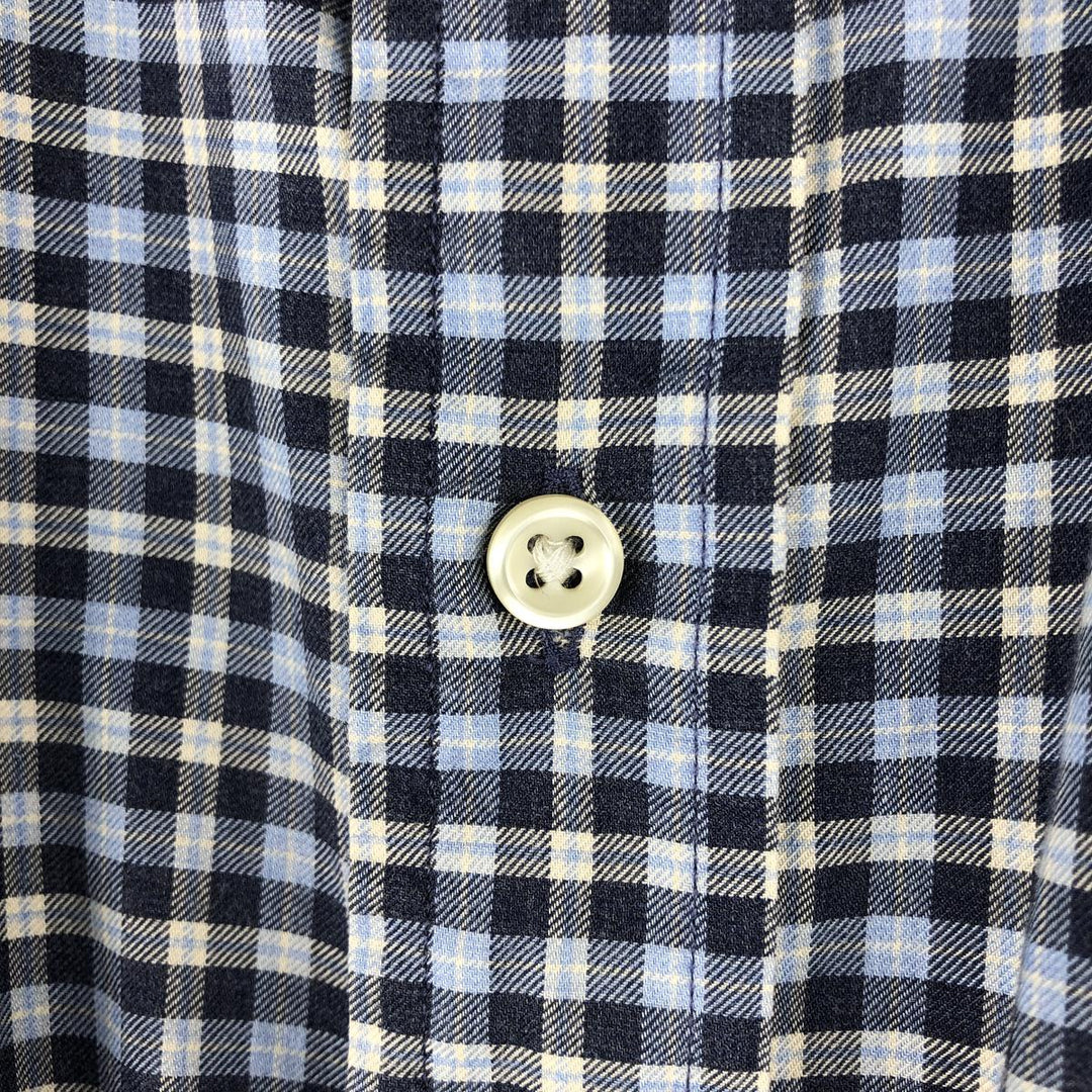 Ralph Lauren Classic Fit Long Sleeve Button Down Check Shirt Men's Size L cotton Blue type light blue Vintage Second Hand