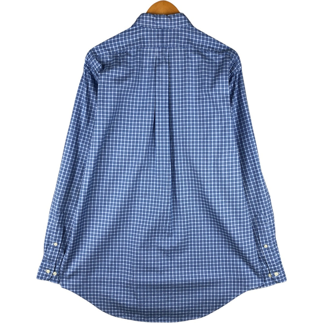 Ralph Lauren Classic Fit Long Sleeve Button Down Check Shirt, Men's Size L cotton Blue type light blue Vintage Second Hand
