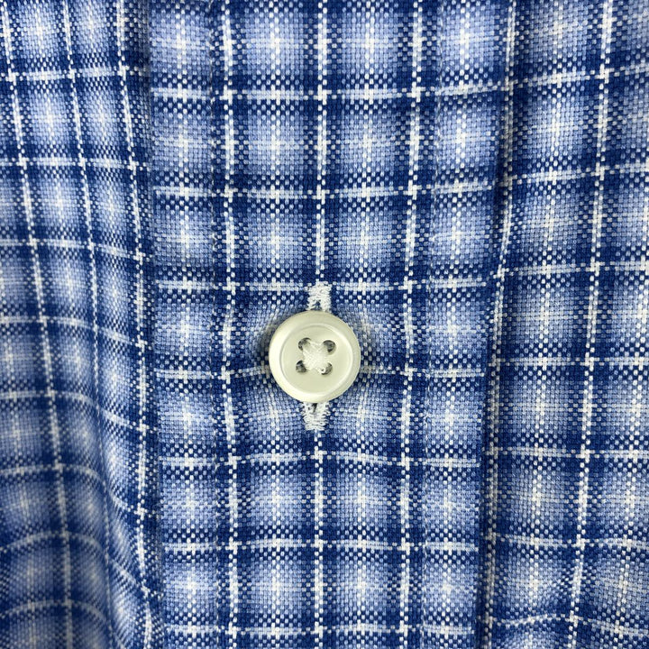 Ralph Lauren Classic Fit Long Sleeve Button Down Check Shirt, Men's Size L cotton Blue type light blue Vintage Second Hand