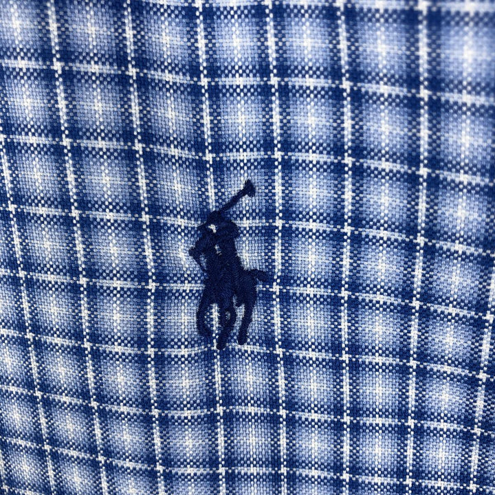 Ralph Lauren Classic Fit Long Sleeve Button Down Check Shirt, Men's Size L cotton Blue type light blue Vintage Second Hand