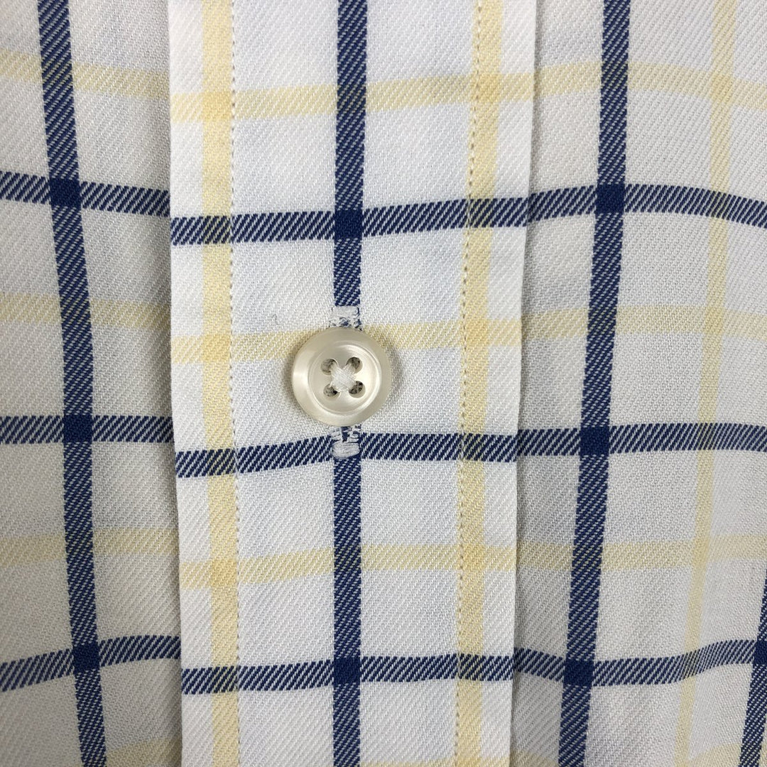 Ralph Lauren BLAIRE long sleeve button down check shirt, men's size L cotton white type Vintage Second Hand