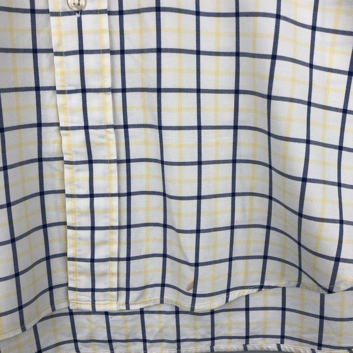 Ralph Lauren BLAIRE long sleeve button down check shirt, men's size L cotton white type Vintage Second Hand