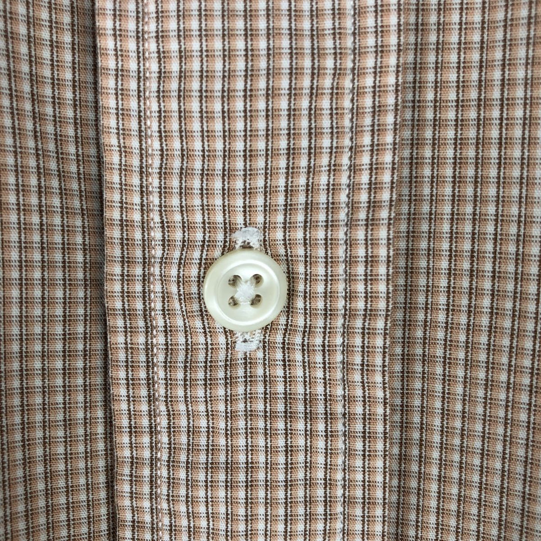 Ralph Lauren YARMOUTH Long Sleeve Button Down Check Shirt Men's XL cotton beige type brown Vintage Second Hand