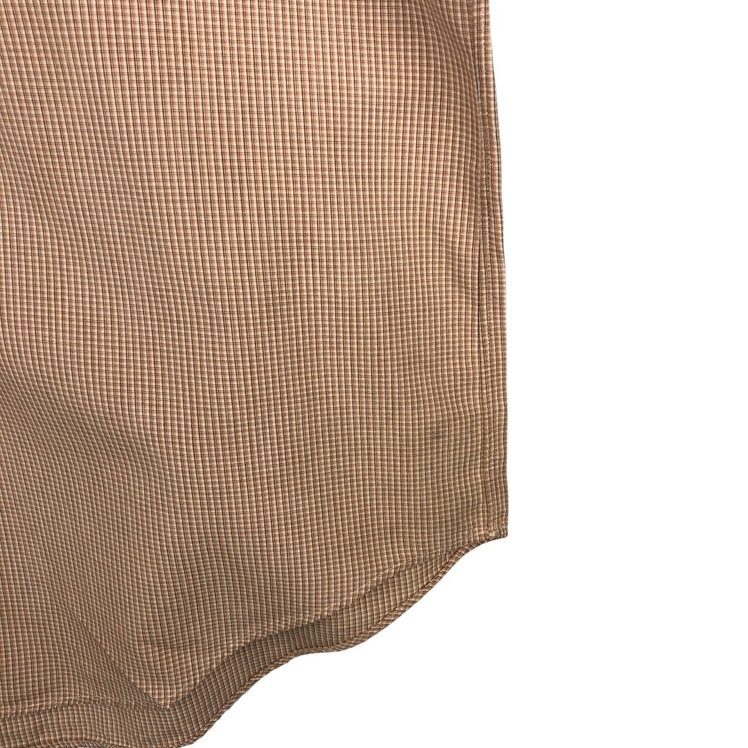Ralph Lauren YARMOUTH Long Sleeve Button Down Check Shirt Men's XL cotton beige type brown Vintage Second Hand