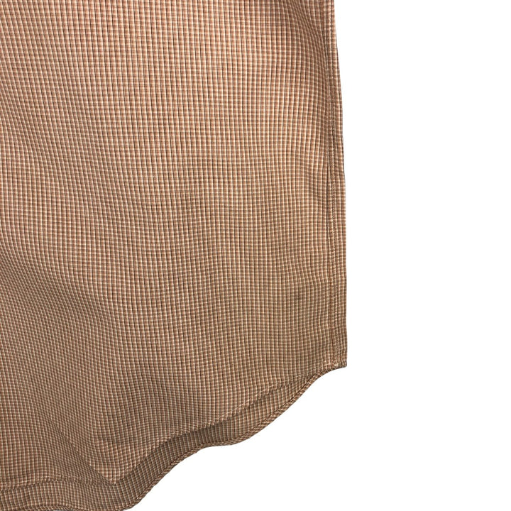 Ralph Lauren YARMOUTH Long Sleeve Button Down Check Shirt Men's XL cotton beige type brown Vintage Second Hand