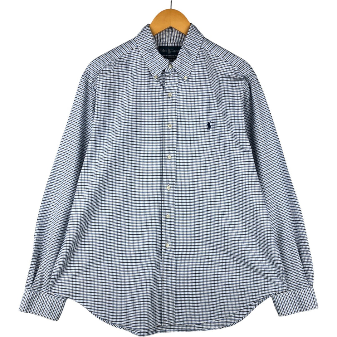 Ralph Lauren Classic Fit Long Sleeve Button Down Check Shirt Men's XL cotton white type Vintage Second Hand