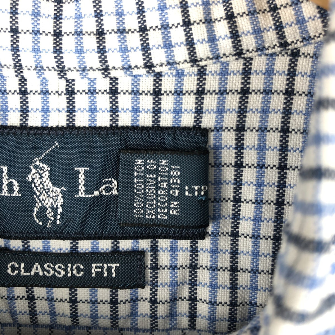 Ralph Lauren Classic Fit Long Sleeve Button Down Check Shirt Men's XL cotton white type Vintage Second Hand