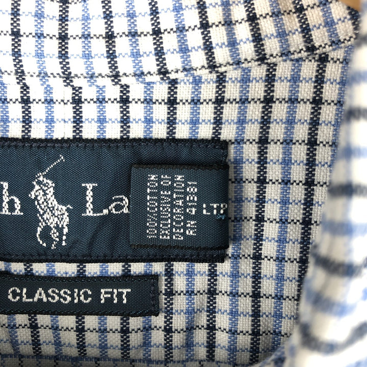 Ralph Lauren Classic Fit Long Sleeve Button Down Check Shirt Men's XL cotton white type Vintage Second Hand