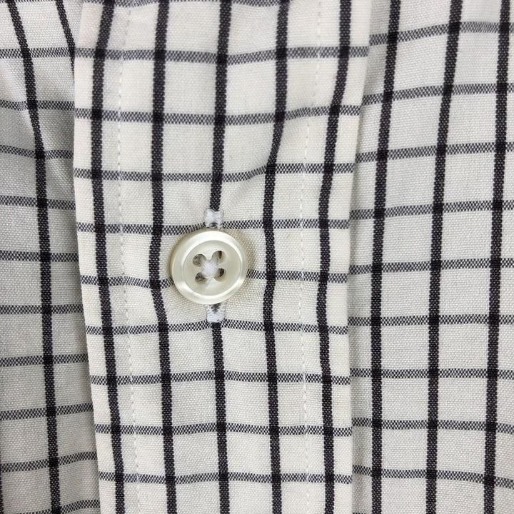 Ralph Lauren YARMOUTH Long Sleeve Button Down Check Shirt Men's XL cotton unbleached Vintage Second Hand