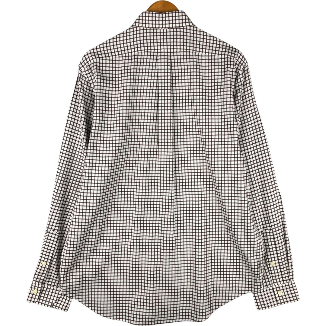 Ralph Lauren long sleeve button down check shirt, men's size L cotton white type Vintage Second Hand
