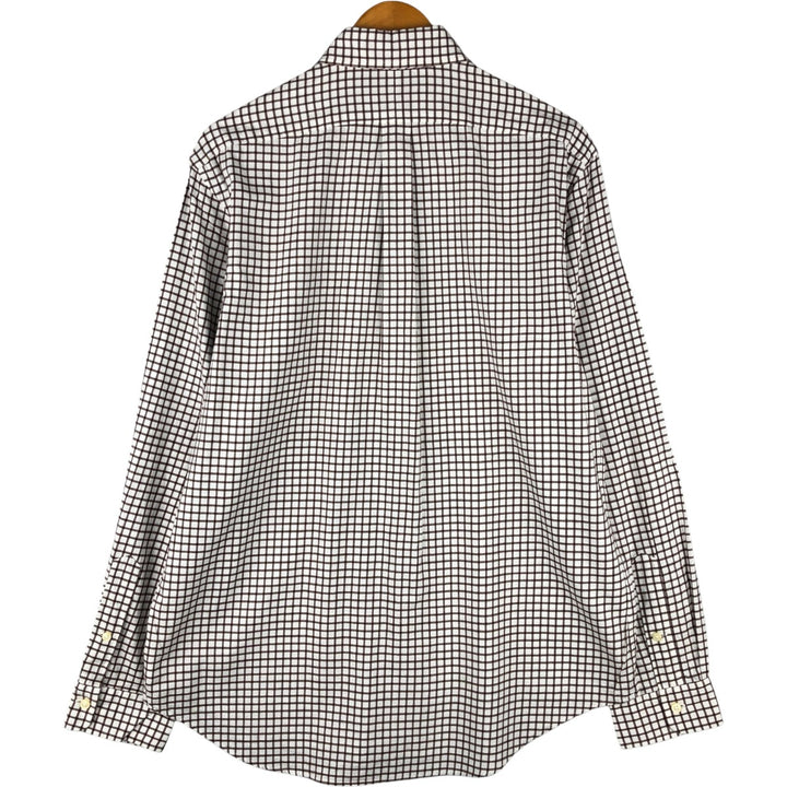 Ralph Lauren long sleeve button down check shirt, men's size L cotton white type Vintage Second Hand