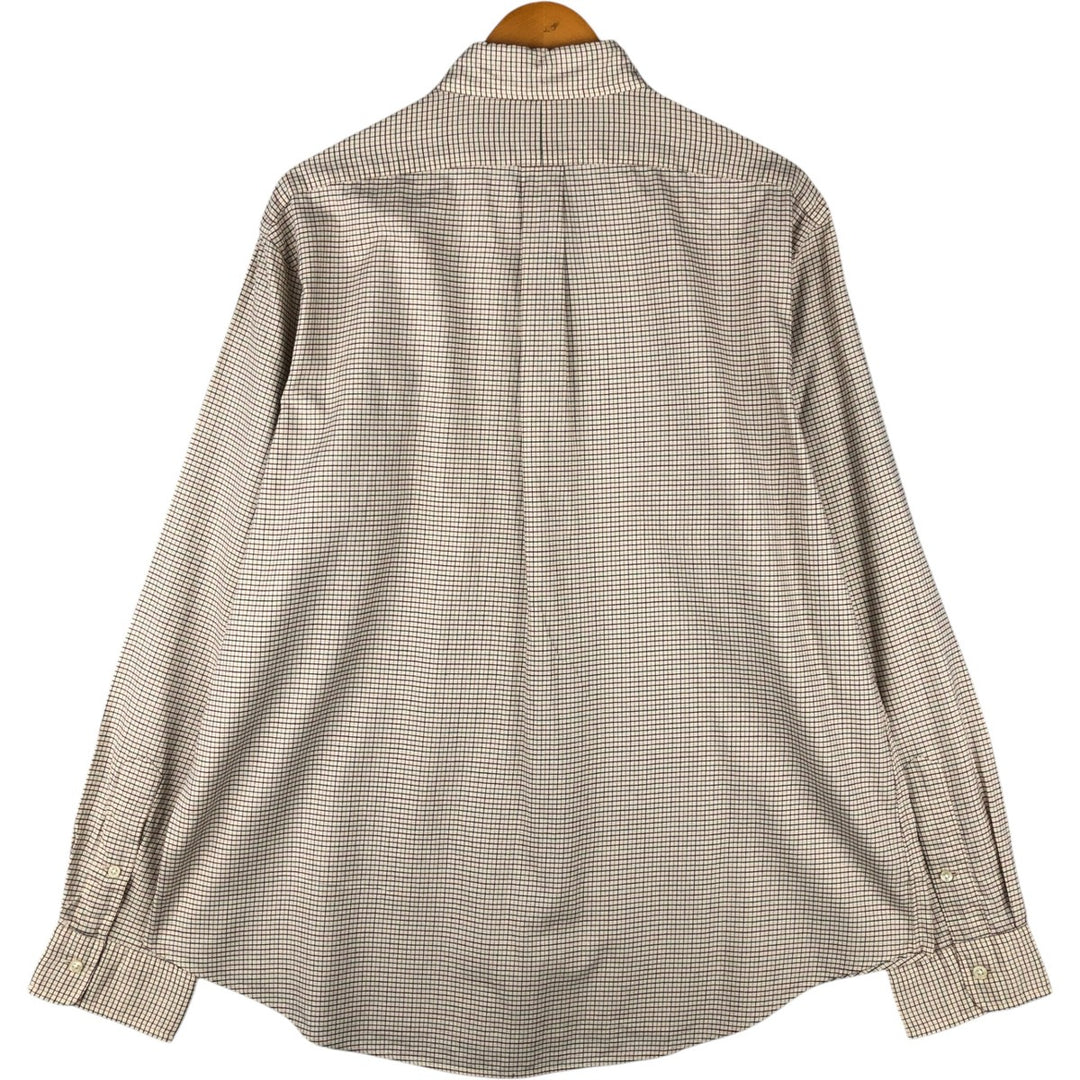 Ralph Lauren long sleeve button down check shirt, men's XL size cotton Beige type Vintage Second Hand