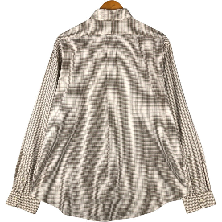 Ralph Lauren long sleeve button down check shirt, men's XL size cotton Beige type Vintage Second Hand