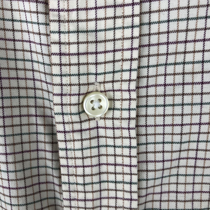 Ralph Lauren long sleeve button down check shirt, men's XL size cotton Beige type Vintage Second Hand