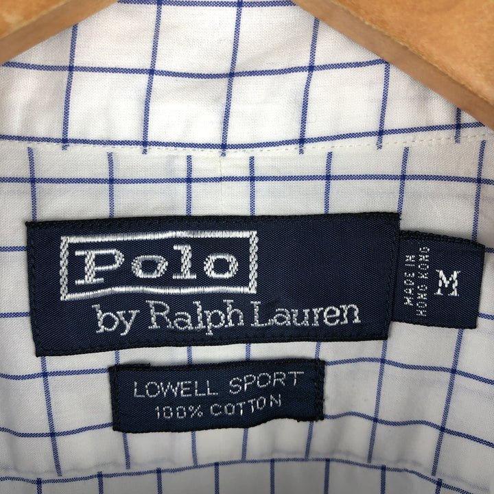 Ralph Lauren POLO by Ralph Lauren LOWELL SPORT long-sleeved cotton check shirt, men's size M cotton white type Vintage Second Hand