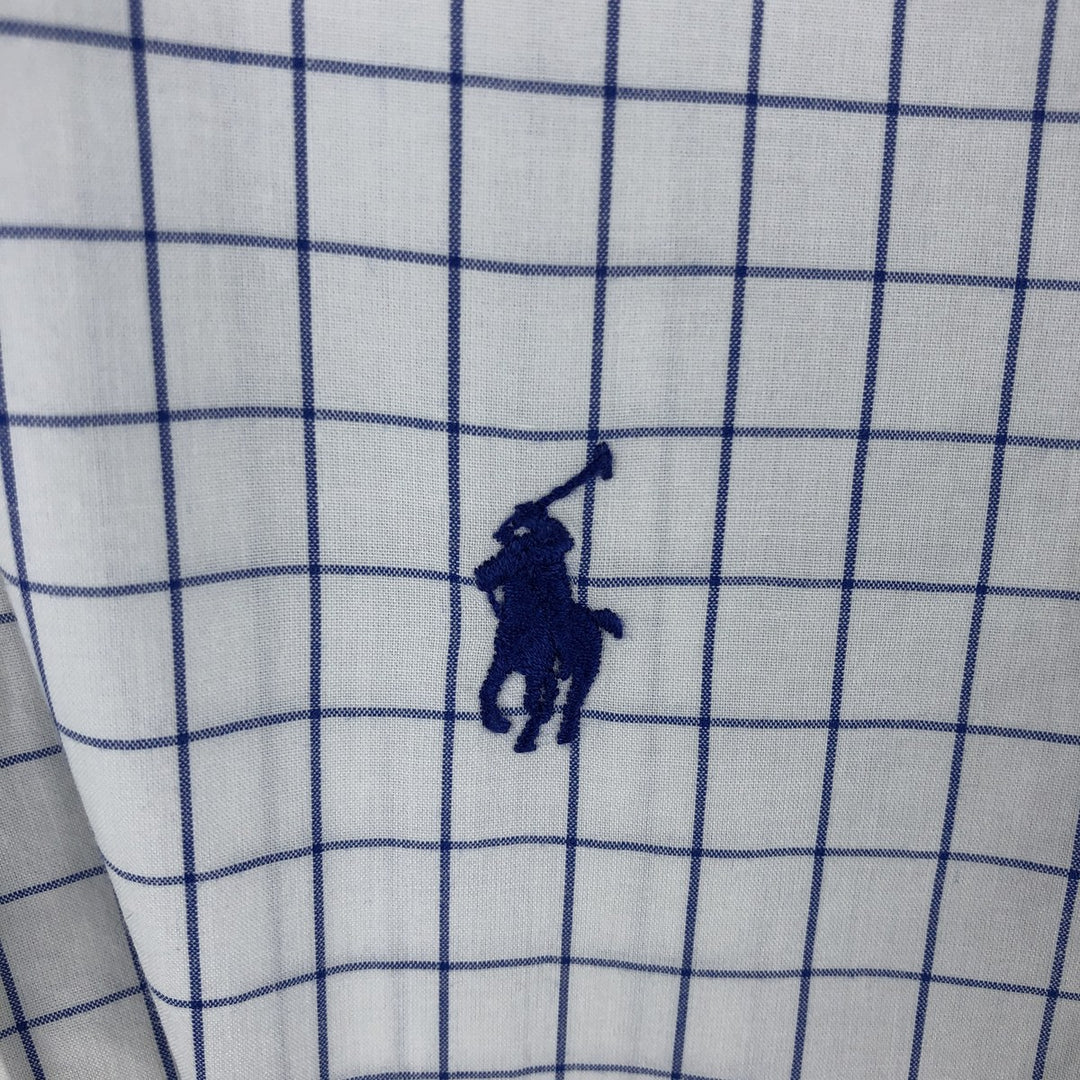 Ralph Lauren POLO by Ralph Lauren LOWELL SPORT long-sleeved cotton check shirt, men's size M cotton white type Vintage Second Hand