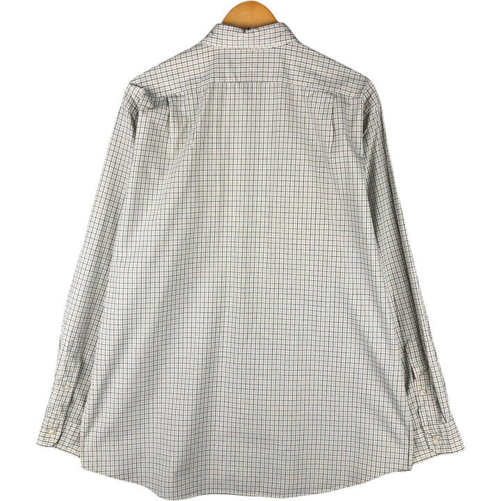 Ralph Lauren POLO by Ralph Lauren LOWELL SPORT long sleeve cotton check shirt, men's size L cotton white type Vintage Second Hand
