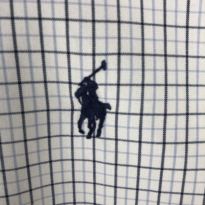 Ralph Lauren POLO by Ralph Lauren LOWELL SPORT long sleeve cotton check shirt, men's size L cotton white type Vintage Second Hand