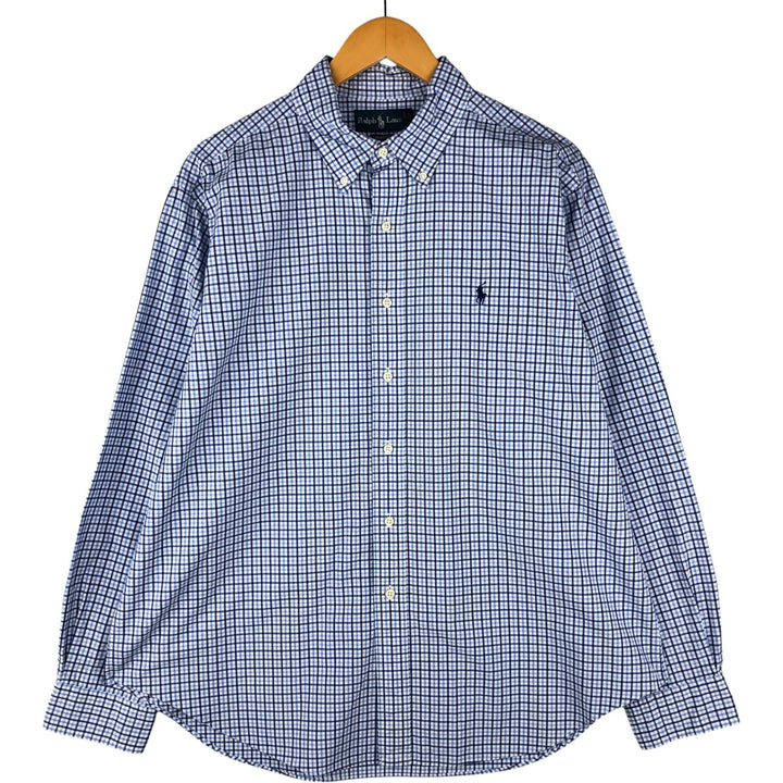Ralph Lauren Classic Fit Gingham Check Long Sleeve Button-Down Check Shirt, Men's XL cotton white type Vintage Second Hand