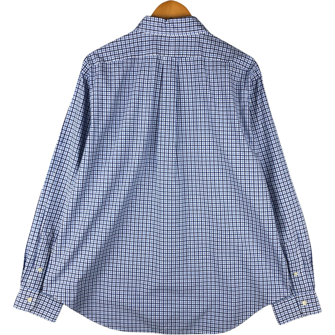 Ralph Lauren Classic Fit Gingham Check Long Sleeve Button-Down Check Shirt, Men's XL cotton white type Vintage Second Hand