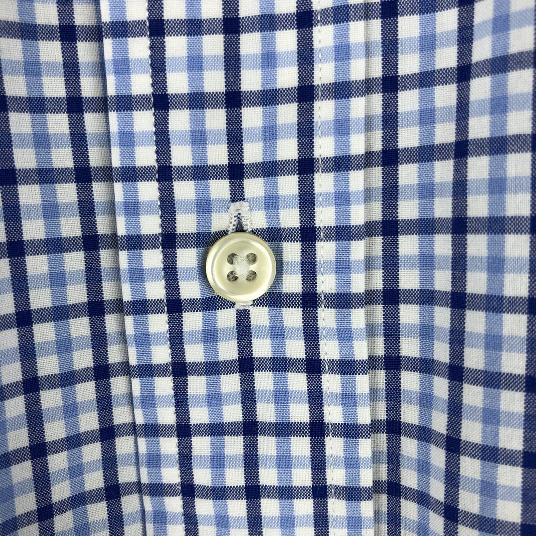 Ralph Lauren Classic Fit Gingham Check Long Sleeve Button-Down Check Shirt, Men's XL cotton white type Vintage Second Hand