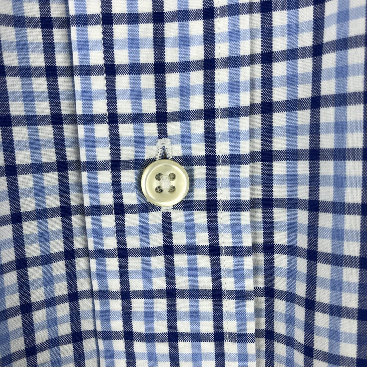 Ralph Lauren Classic Fit Gingham Check Long Sleeve Button-Down Check Shirt, Men's XL cotton white type Vintage Second Hand