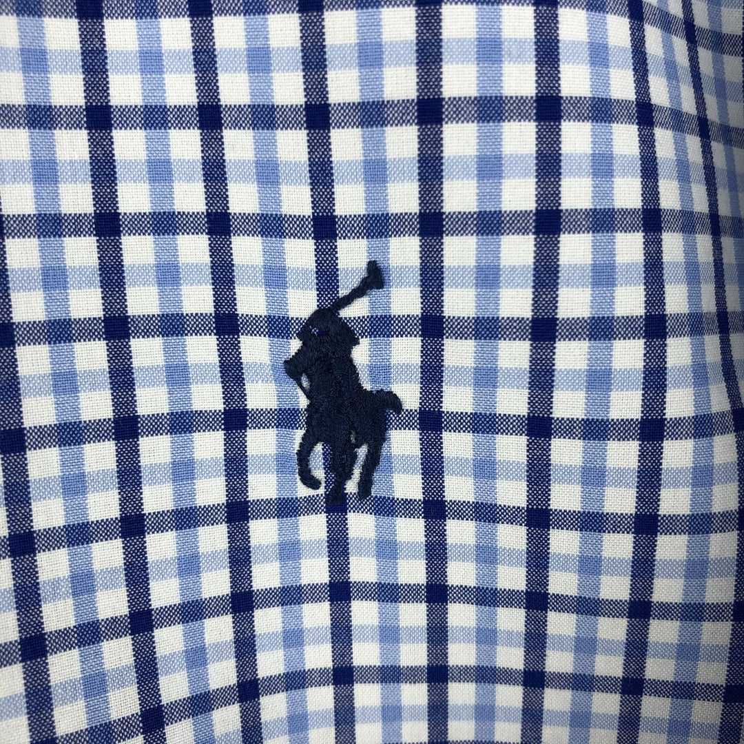 Ralph Lauren Classic Fit Gingham Check Long Sleeve Button-Down Check Shirt, Men's XL cotton white type Vintage Second Hand