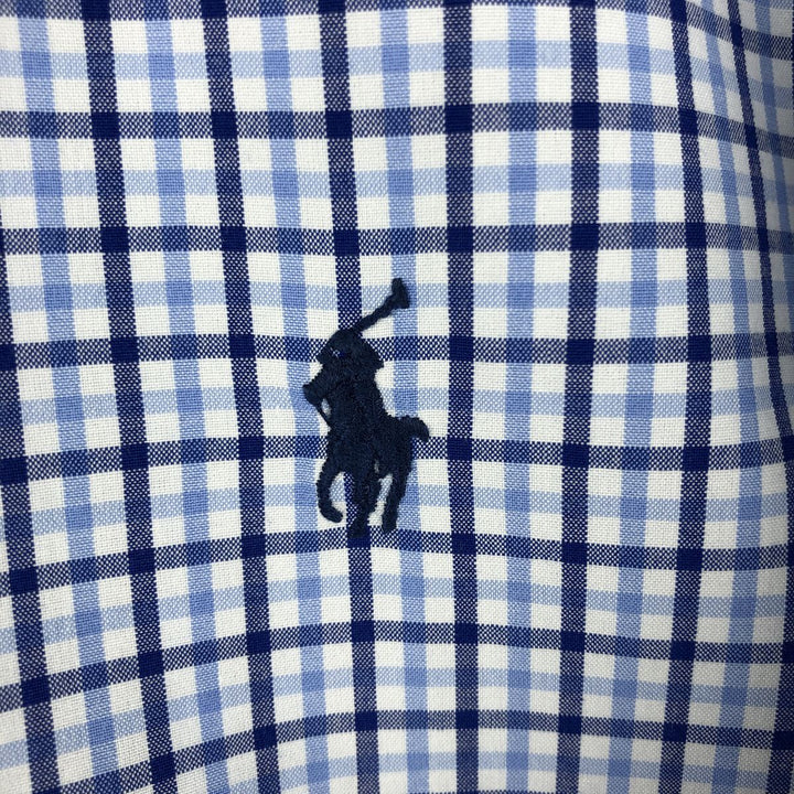 Ralph Lauren Classic Fit Gingham Check Long Sleeve Button-Down Check Shirt, Men's XL cotton white type Vintage Second Hand