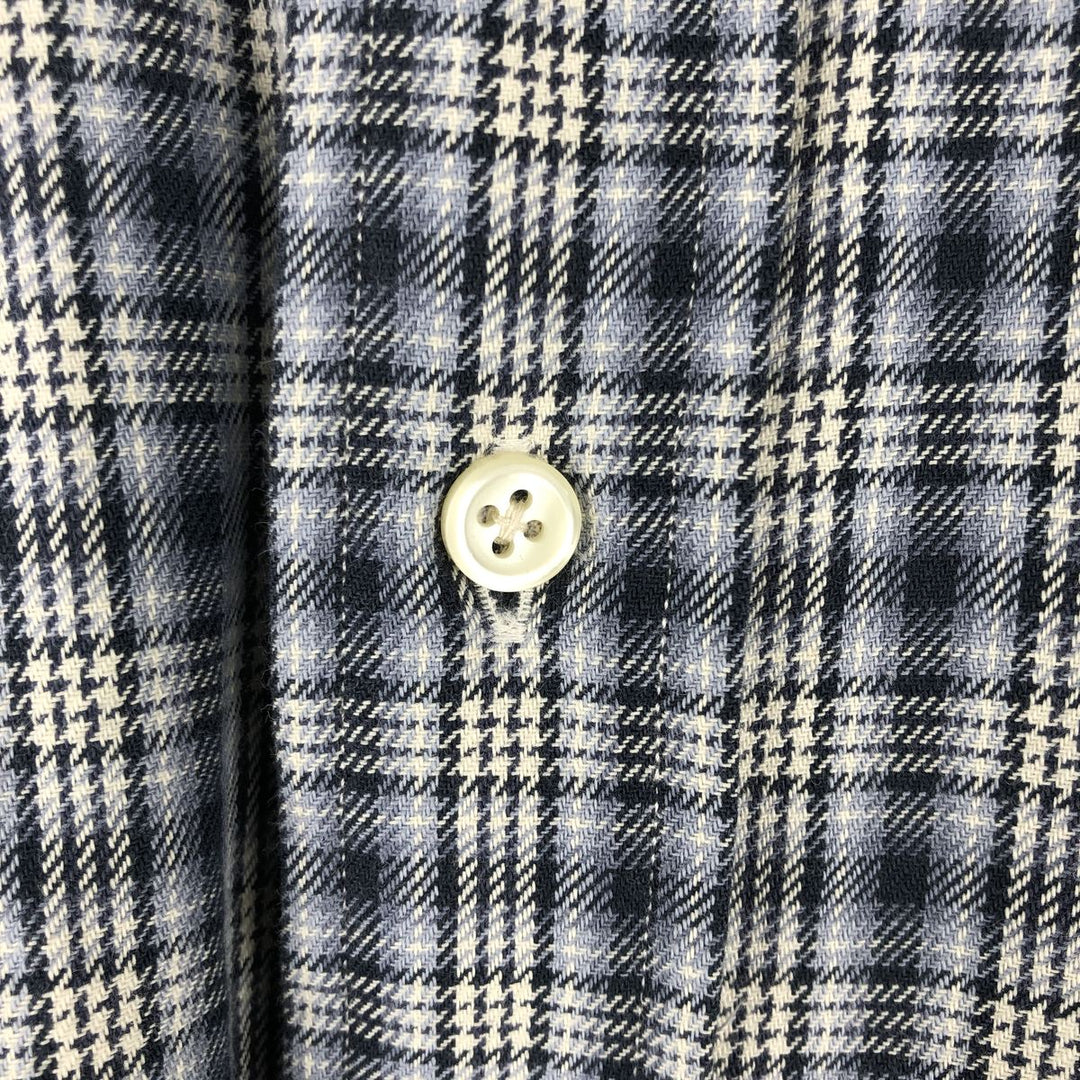 Ralph Lauren Classic Fit Long Sleeve Button Down Check Shirt Men's Size L cotton navy blue type Vintage Second Hand