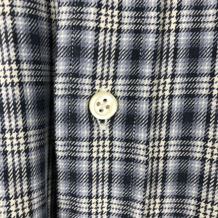 Ralph Lauren Classic Fit Long Sleeve Button Down Check Shirt Men's Size L cotton navy blue type Vintage Second Hand
