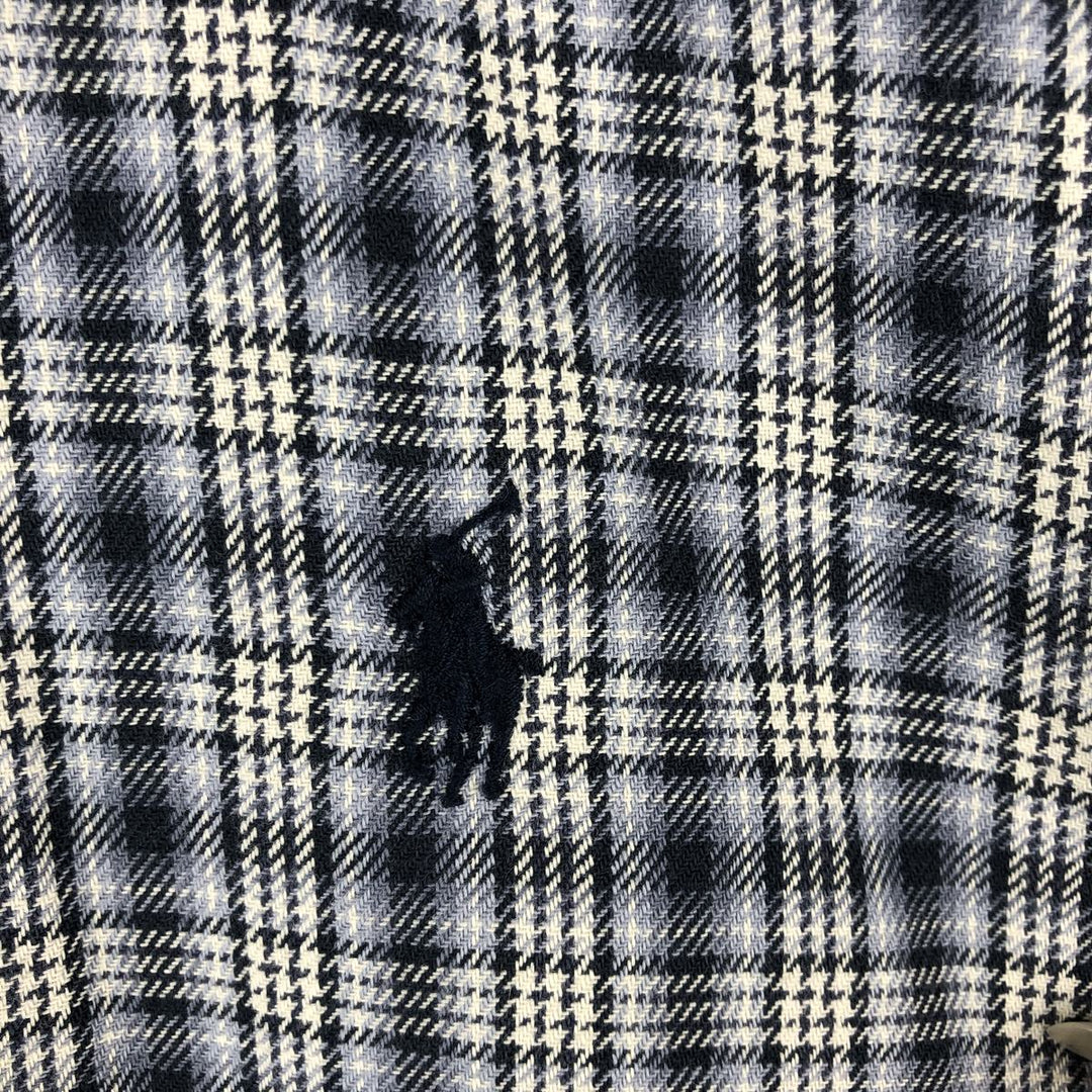 Ralph Lauren Classic Fit Long Sleeve Button Down Check Shirt Men's Size L cotton navy blue type Vintage Second Hand