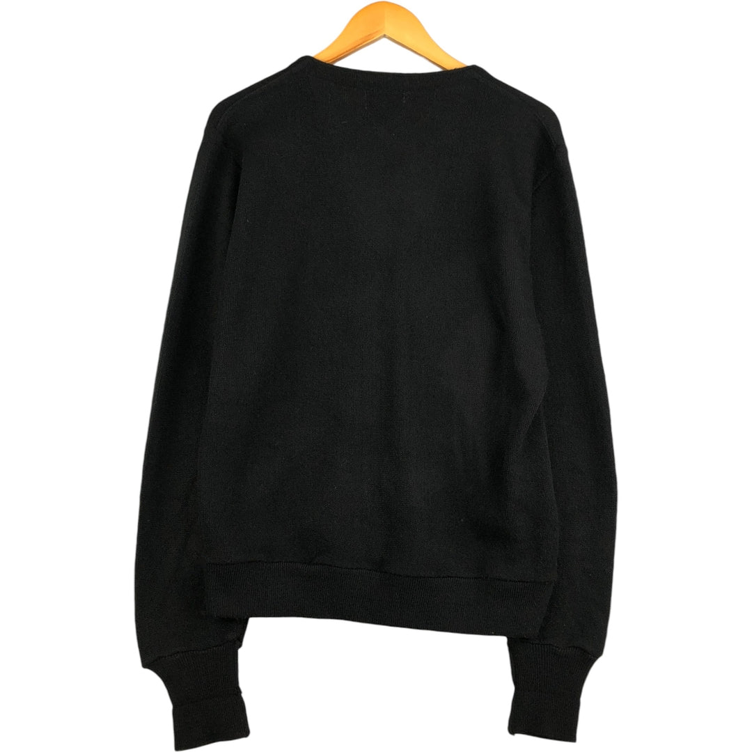 IZOD Acrylic Knit Cardigan, Men's Size Medium acrylic black type Vintage Second Hand